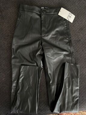 ZARA Black Faux Leather Skinny Pants